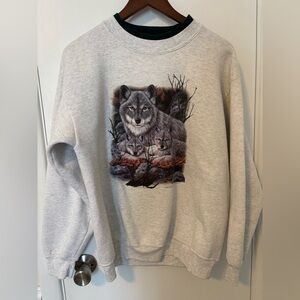 Vintage Wolf Doubleneck Crewneck Sweatshirt